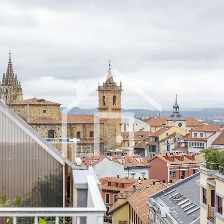 Atico Quintana Ii - Con Terraza, En El Centro Con Wifi Y Garaje * 奥维耶多